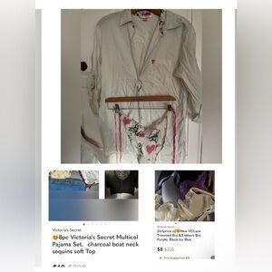 😍🦊pijama Shirt bikini set SzXS &White lace inserted Top.or 9pieces pijamas Free